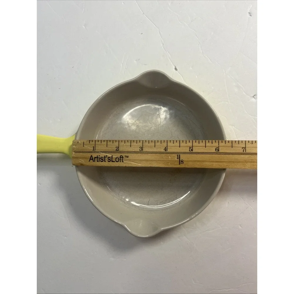 Vintage Le Creuset 16 Yellow Enamel Cast Iron Frying Pan 6.5 